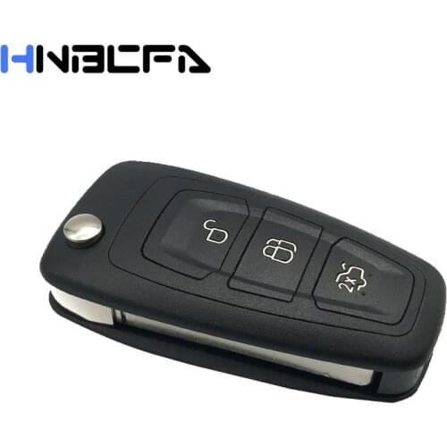 HNBCFA 3 Buttons Remote Key Shell For Ford Focus 3 Fiesta Connect Mondeo C Max Car Flip Folding Key Case Fob Cover HU101 Blade