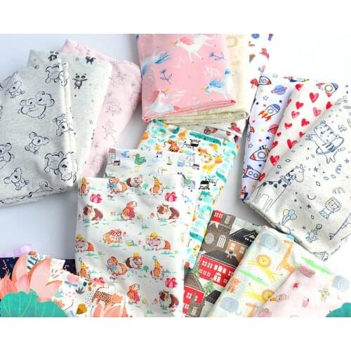 New Prints Baby cotton knitting fabric by half meter DIY sewing uphostery clothing cotton fabric 50*170cm