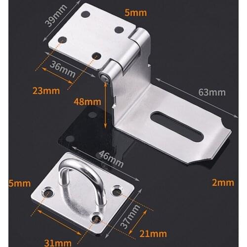 Door Hasp Latch 90 Degree Stainless Steel Safety Angle Locking Latch for Push Sliding Barn Door SCIE999