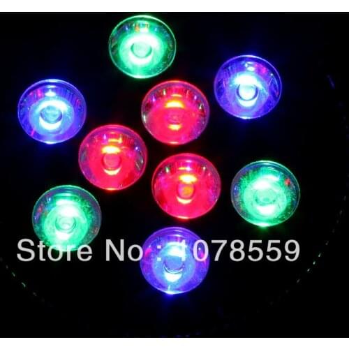 E27 27W Red Blue Green9x 3W Hydroponic LED Grow Light Bulb Lamp Flower Veg Spotlight 85-265V 620-625 nm:465-467.5 nm:517.5-520nm