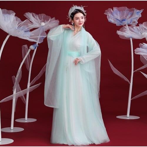 Chinese Traditional Hanfu Costume Women Hanfu Dress National Hanfu Outfit Stage Costumes Folk Dance Dress Cosplay Hanfu SL4378
