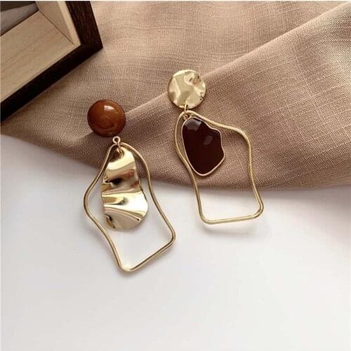 Classic Gold Metal Irregular Drop Earrings For Women Geometric Statement Earrings Fashion Jewelry Wedding Accessories Gifts