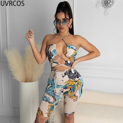 UVRCOS Cut Out Jumpsuit Sexy Haltere Waist Lace Up Sleeveless Slim Elastic Rompers Summer 2021 etement Femme Overalls For Womens