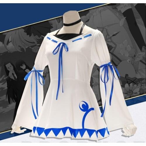 Comic Anime Maou-sama Retry！ Cosplay Costumes Aku Cosplay Costume Sailor Suit dress Women Girls Clothes White short sweet dress