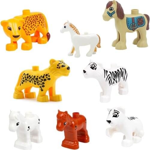 MOC Animal Bricks Tiger Horse Leopard Building Blocks Compatible With Brand Toys Children For Kids