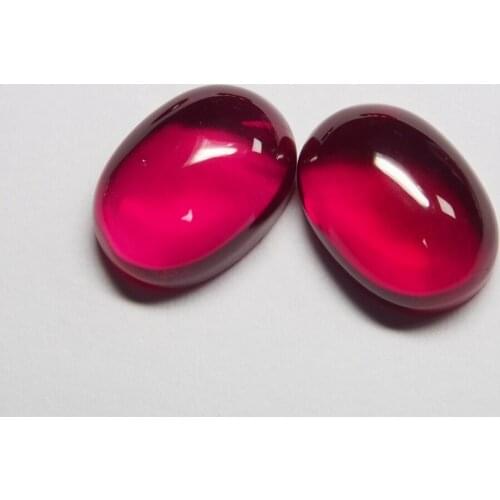 Meisidian 7x9mm 9x11mm Oval Flatback Cabochon Ruby Corundum Size Loose Gemstones