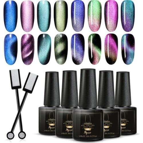 2/3PCS 5D Cat Eye Magnet Nail Gel Polish Set Magnetic UV Gel Varnish Chameleon Soak Off UV Gel Lacquer Enamel Manicure Nail Art