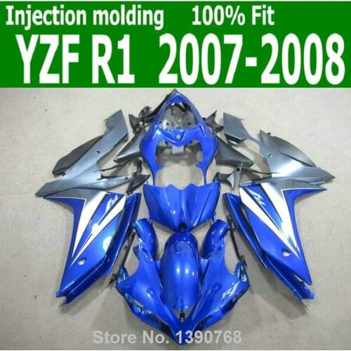 Abs Fairings For YAMAHA YZF R1 07 / 08 ( Blue ) free shipping Injection fairing kit CQ50