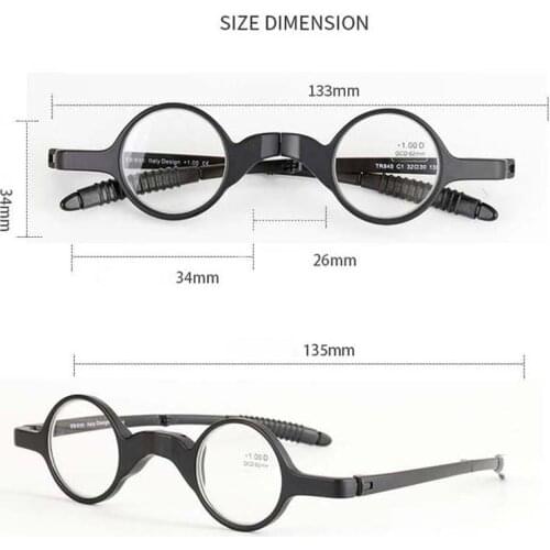 New folding mens reading glasses ultra light portable ladies round reading glasses to send glasses box
