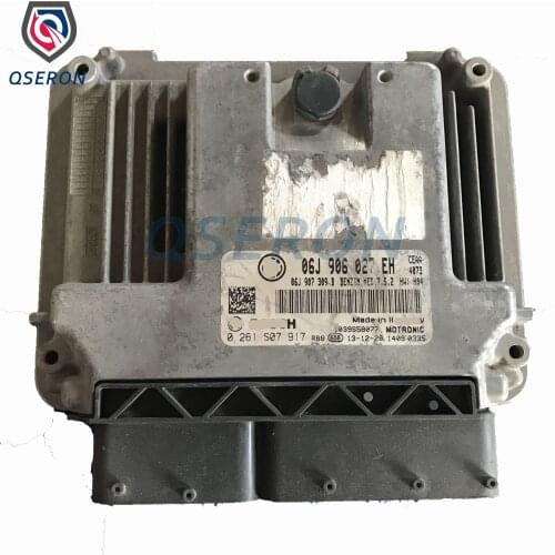Genuine Auto Car ECU 06J906027EH Engine Parts Electronic Control Controller Unit Computer Module ECM PCM 0261S07917 For VW Bosch