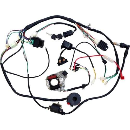 Full Electrics Wiring Harness Including Turn Signal, Alarm, Horn, Stopwatch Function for 50cc 70cc 90cc 110cc 125cc Roketa ATV