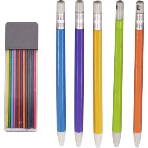 Tailors Chalk Pencil Patchwork Disappearing Fabric Marker Pens with 12pcs Fabric Marker Refills for DIY Craft Sewing Accessories