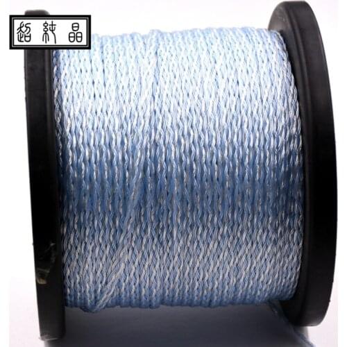 Silver plated woven 8-strand flat headphone wire 1.2m/pcs(without plug and pin)