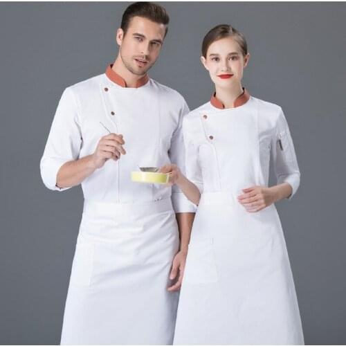 Kitchen Work Clothing Restaurant Hotel Bakery Work Wear Clothes Autumn and Winter Single Breasted Chef Jacket Food Service Tops