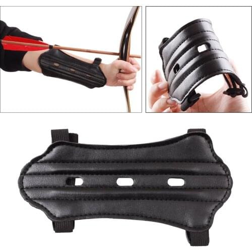 Adjustable Archery Arm Guard Leather Comfortable Bow Armguard, Recurved Bow Practicing Archery Forearm Protector