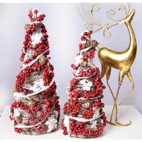 Christmas Decoration Supplies Scene Decoration Gift DIY Decoration Window Red Fruit Tree Tower Decoration Home Mall Decoration
