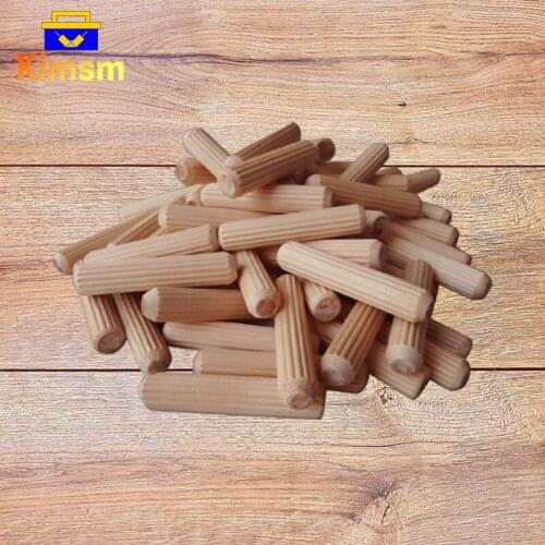 100PCS M6*40 M8*40 M10*60 MM Wooden Dowel Cabinet Drawer Round Fluted Wood Craft Pins Rods Set Furniture Fitting Woodworking Pin