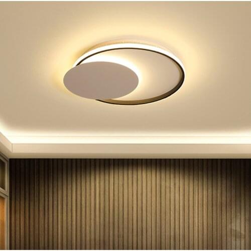 Modern LED Eclipse Acrylic Ceiling Light Fixtures Round Flush Mount Dimmable Metal Ceiling Lamp for Living Room Bedroom Kitchen
