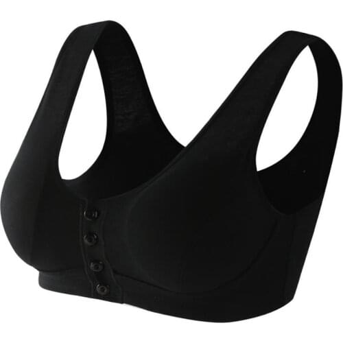 Button Sports Bra Top Push Up Fitness Running Yoga Bra Underwear Cotton Sport Tops For Women Gym Wear Solid Women Sportswear