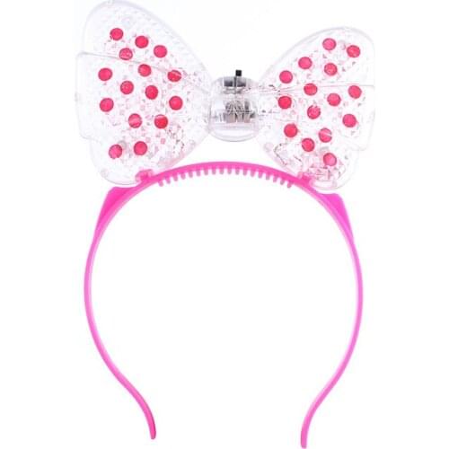 Head-mounted luminescent toy plastic transparent big bow design third gear festival party party princess birthday concert suppli