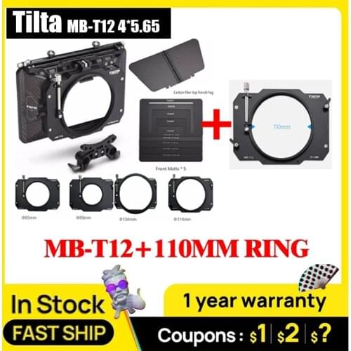 Tilta MB-T12 4*5.65 Lightweight Carbon Fiber Matte box (Clamp on) and 110mm adaptor ring for DSLR HDV Camera Rig