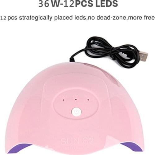 36W UV LED Lamp Nail Dryer Nail Lamp 12 LEDs Light for Curing All Gels with Sensor Usb Charge 60/90/120s Nail Art Manicure Tool