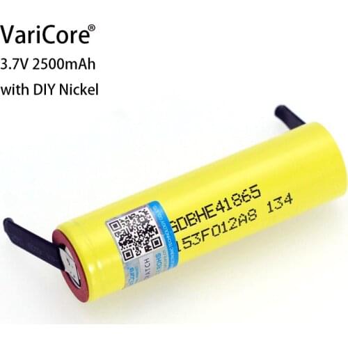 VariCore New Original HE4 2500mAh Li-lon Battery 18650 3.7V Power Rechargeable batteries Max 20A,35A discharge + Nickel sheet