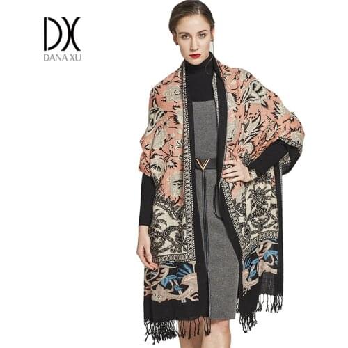 2019 Women Winter Cashmere Pashmina Shawls Fashion Boho Style Plaid Thick Warm Blanket Poncho Feminino Inverno Scarves Stoles