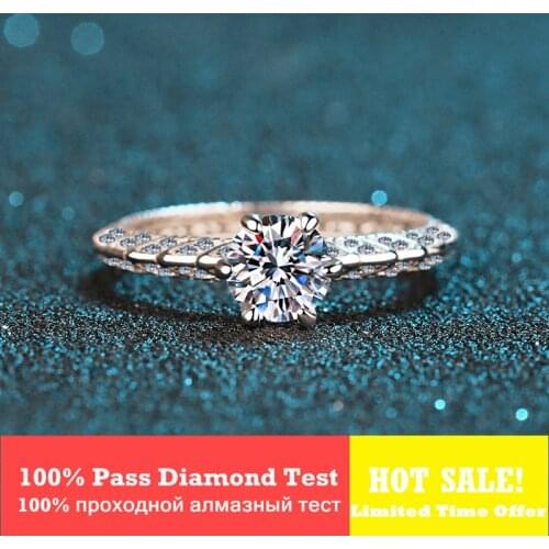 Classic Engagement Ring Brilliant Cut 0.5 Carat D Color Diamond Test Past Round 5mm Moissanite Ring Sparkling Gemstone Jewelry