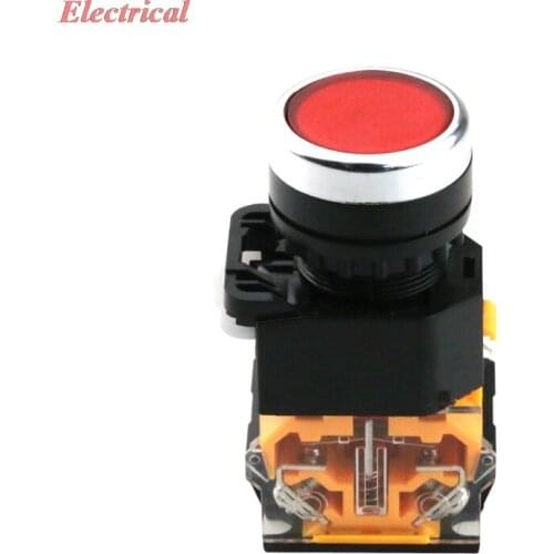 1pc LA38-11BN Button Switch NO LED Self-reset/Self-locking 10A ON/NC Start-stop Circular Jog Switch Button Contact 22MM Mounting