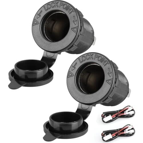 12V Cigarette Lighter Socket Car Marine Motorcycle ATV RV Camper Lighter Socket Power Outlet Socket Receptacle Waterproof Plug