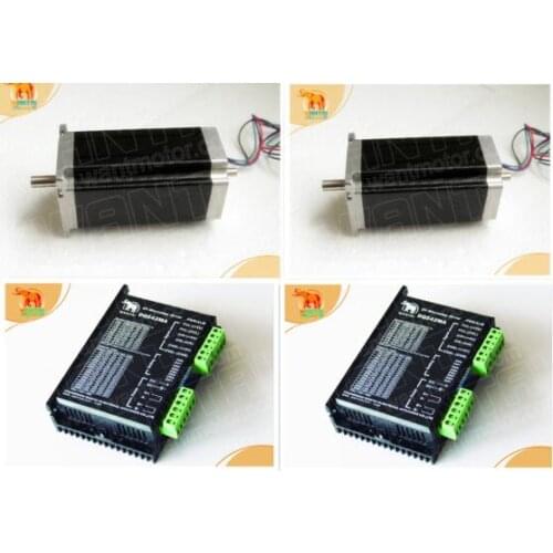 2AXIS Wantai Nema23 Dual Shaft 57BYGH115-003B Stepper Motor 3Nm 425oz-in&Driver DQ542MA 50V 4.2A engraving cutting machine