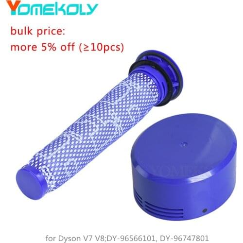 2pcs/set Pre & Post Filters Replacement for Dyson V7 V8 Cordless Vacuum Cleaner Parts Filter Replace # DY-96566101, DY-96747801