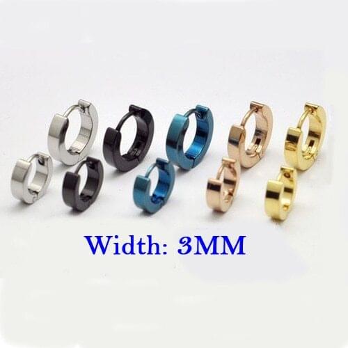 5 Colors for choice 3mm width Male titanium Fashion ear buckle earring free shipping