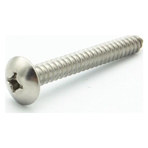 5PCS M6 304 Stainless Steel Metric Thread Cross Recessed Truss Head Self Tapping Screw Fastener