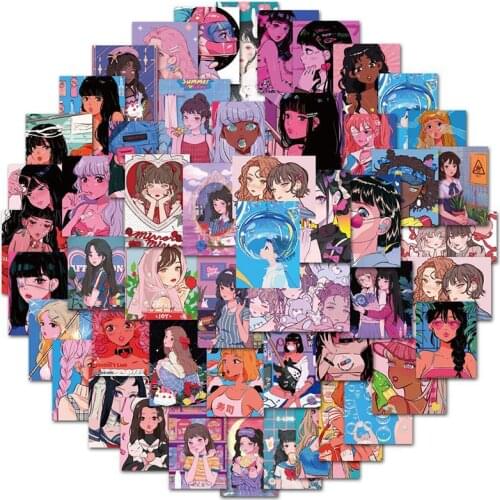 10/30/50PCS Sweetheart Beauty Stickers Anime Girls Otaku Illustration for Phone Laptop Luggage Graffiti Sticker