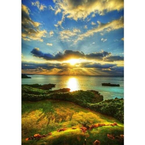 5D Diamond Painting DIY Square Round Diamond Valley Sunrise Picture Cross Stitch Set Mosaic Home Decoration Crafts Gift WG2364