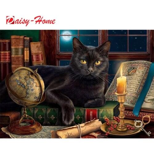 5D DIY Diamond Painting Cat Cross Stitch Animal Embroidery Complete Kit Picture Of Rhinestones Mosaic Decoration Home