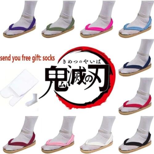 Anime Demon Slayer Cosplay Shoes Sandals Kamado Tanjirou Kamado Nezuko Agatsuma Zenitsu Clogs Flip Flops Clog Shoes Accessoris