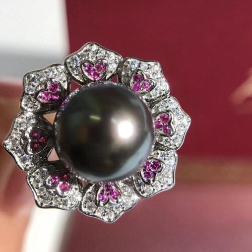 Flower Jewelry 925 Sterling Silver Adjustable Ring Settings Findings Mountings Parts for Pearl Corals Jade Crystal, 5pcs/lot