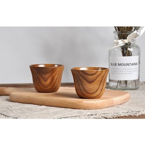 Wooden Tea Cups Coffee Mug Handmade Barrel Juice Beer Travel Kitchen