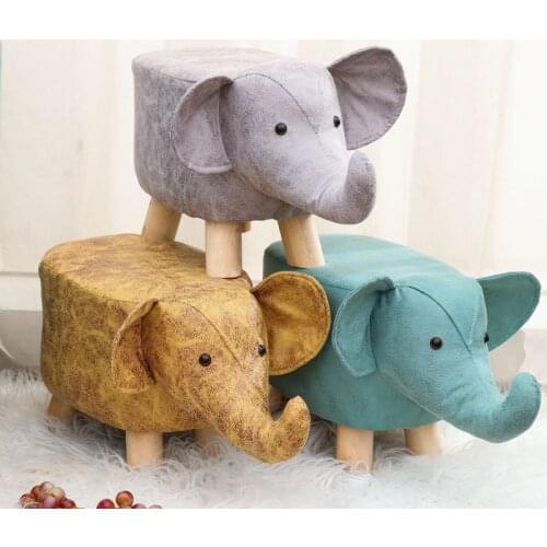 For Kids Cartoon Elephant stool skidproof Childrens household low stool Footstool shoes-changing bench