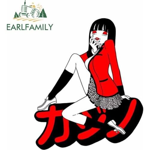 EARLFAMILY 13cm x 10.9cm For Kakegurui Windows Decal Vinyl Material Car Stickers Personality Sticker Laptop for VAN JDM RV