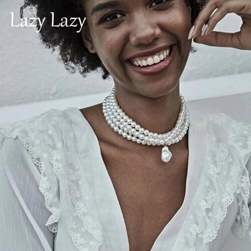 Elegant Pearl Necklace Multilayer Jewelry Classic Temperament Wedding Necklace Shell Pearl Highlight Zinc Alloy Chain Gifts