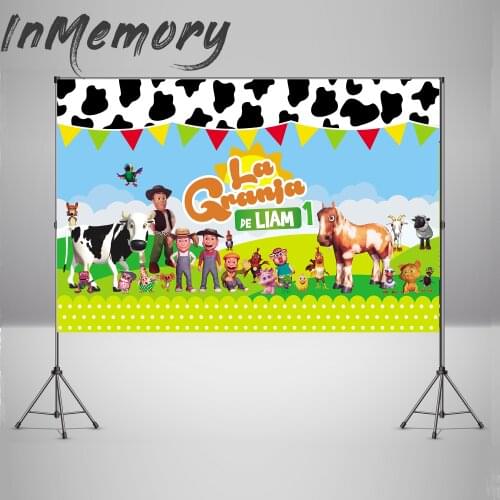 Photocall boda GRANJA de zenon Backdrops for Kids Birthday Photophone Photo Props Animals Farm Boys Baby Shower Photo Studio