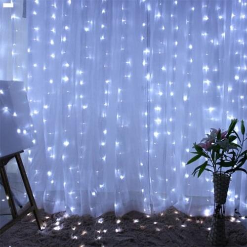 Creative Party Wedding Curtain Fairy Lights 8 Modes USB String Light With Remote Control Curtain String Lghts Christmas Garland