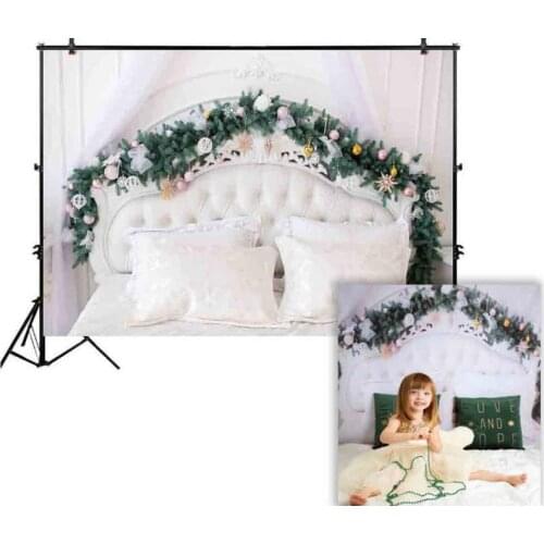 HUAYI Photography Backdrops Christmas Photo Background Christmas Headboard Family Party Decor Banner Studio Photobooth Backdrop