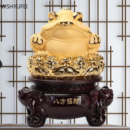 Chinese Styles Resin toad Model Ornaments desktop Sculpture crafts living room TV cabinet Housewarming Lucky fortune Decoration