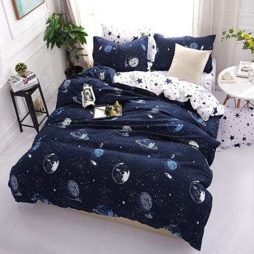 Starry Sky Bedding Set Duvet Cover Nordic Style Twin Size Bed Linen 2 People A/B Double-sided Pattern Polyester Home Textile
