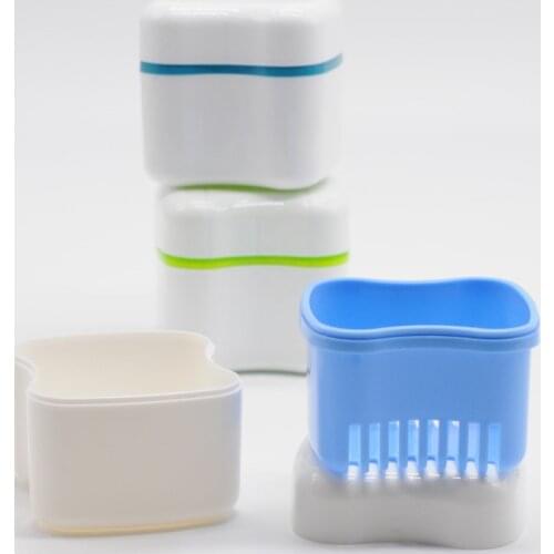 Dental Denture Box False Teeth Storage Case Rinsing Basket Container Bath Appliance Portable Box Dentist Tools